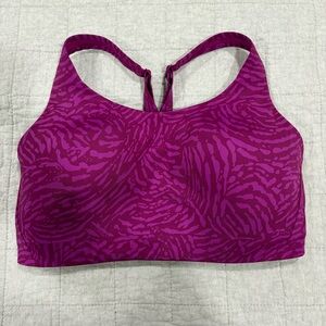 Athleta Advance Sports Bra Fuchsia Pink Animal Print Molded Cups Size 36D